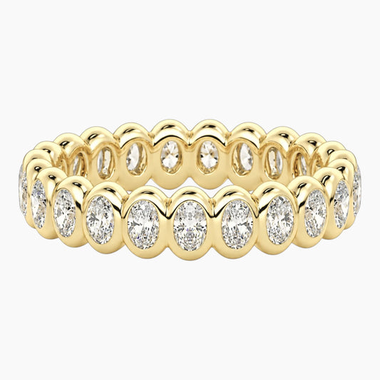 Cévelline Oval Bezel-Set Moissanite Eternity Band