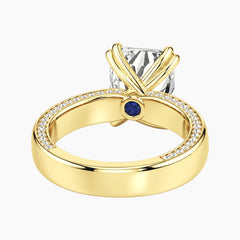 Veyra 3 Carat Radiant Double-Claw Wide Band Moissanite Ring