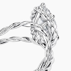 Tressa 3 Carat Marquise Moissanite Twisted Rope Ring