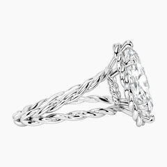 Tressa 3 Carat Marquise Moissanite Twisted Rope Ring