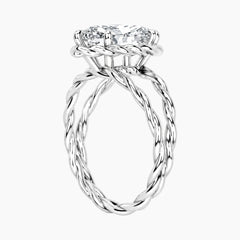 Tressa 3 Carat Marquise Moissanite Twisted Rope Ring