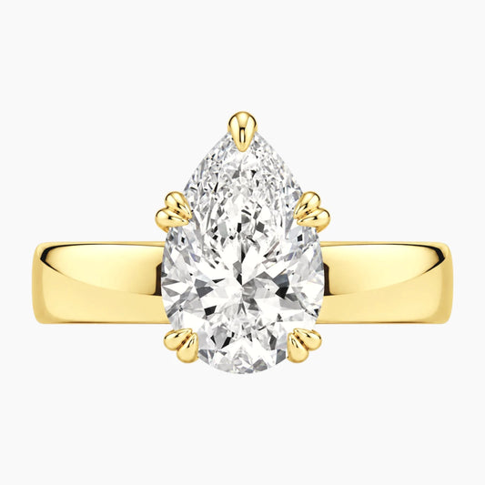 Veyra Pear Double-Claw Wide Band Moissanite Ring