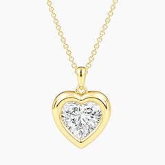 Vélora 3 Carat Heart-Cut Moissanite Bold Bezel Necklace