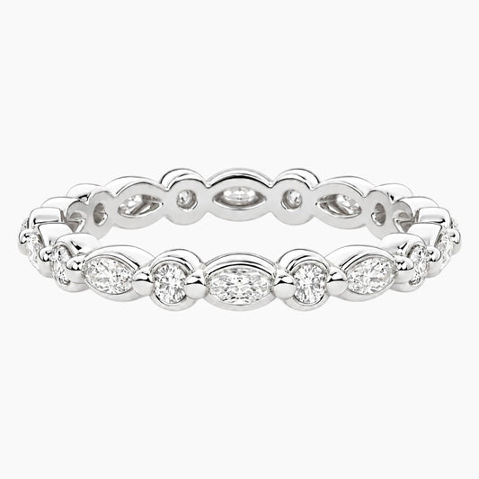 Cévelline Marquise & Round Moissanite Eternity Band