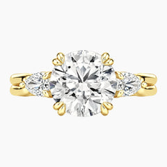 Vaelora 3 Carat Round Three-Stone Double Band Moissanite Ring
