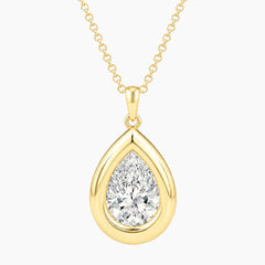 Vélora 4 Carat Pear-Cut Moissanite Bold Bezel Necklace