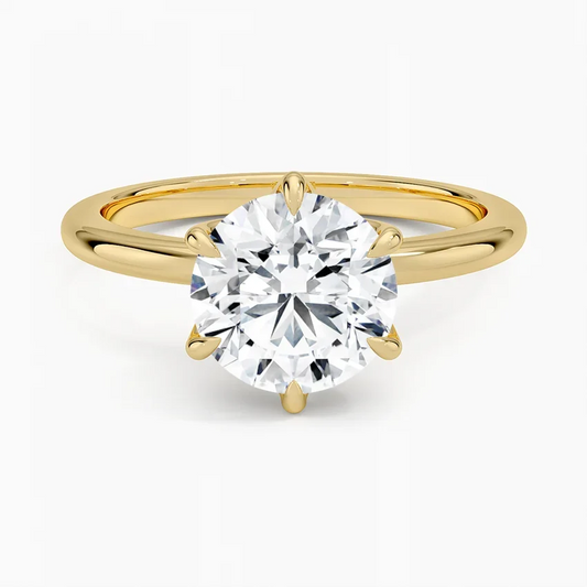 Classic six-prong moissanite ring