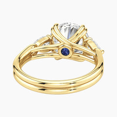 Vaelora 3 Carat Round Three-Stone Double Band Moissanite Ring
