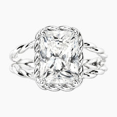 Tressa 4 Carat Radiant Moissanite Twisted Rope Ring