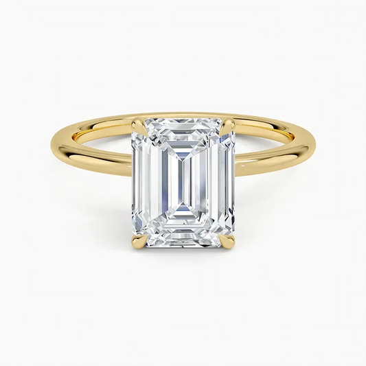 Rectangular Emerald-Cut Moissanite Ring