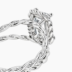 Tressa 4 Carat Emerald Moissanite Twisted Rope Ring