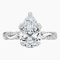 Elowen 2ct Pear Twisted Vine Moissanite Ring