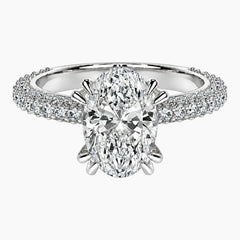 Aurelia 2 Carat Oval Moissanite Engagement Ring | 18K Gold Plated