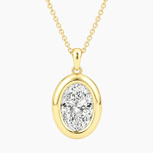 Vélora 4.5 Carat Oval-Cut Moissanite Bold Bezel Necklace