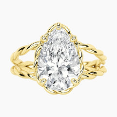 Tressa 4 Carat Pear Moissanite Twisted Rope Ring