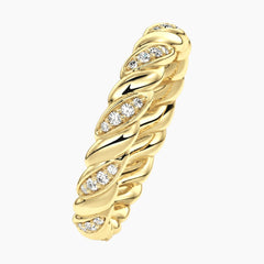 Cévelline Pavé Moissanite Twisted Rope Eternity Band