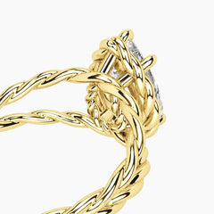 Tressa 4 Carat Pear Moissanite Twisted Rope Ring