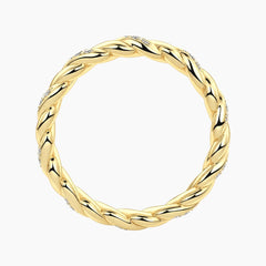 Cévelline Pavé Moissanite Twisted Rope Eternity Band