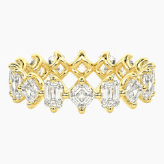 Cévelline Emerald & Asscher Moissanite Eternity Band