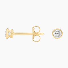 Classic Bezel Set Round Cut Brilliant Moissanite Stud Earrings