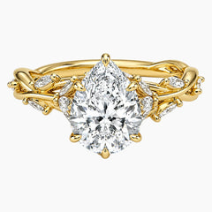 Enchanted Forest Pear Vine Engagement Ring