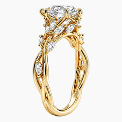 Enchanted Forest Pear Vine Engagement Ring