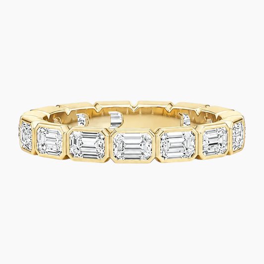 Echo Emerald-Cut Moissanite Minimalist Bezel Ring