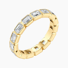 Echo Emerald-Cut Moissanite Minimalist Bezel Ring