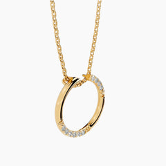Dainty Moissanite Accented Orbit Pendant