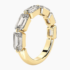 Lumina Deco Luxe Horizontal Emerald Cut Moissanite Ring