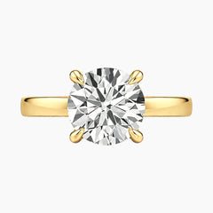 2mm Bezel with 2ct Round Moissanite Ring with Hidden Halo