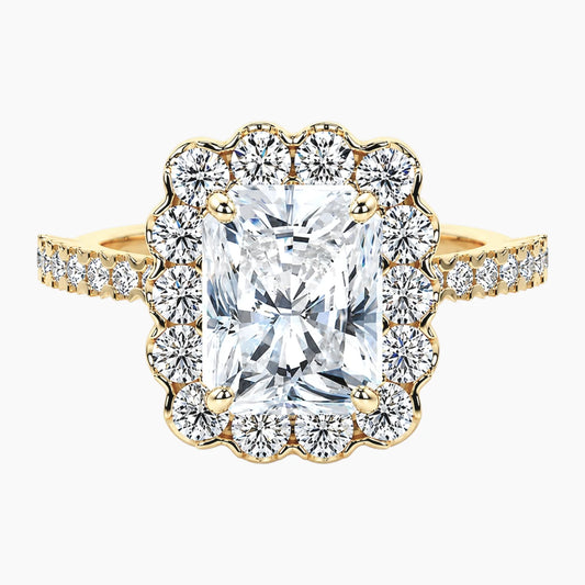 Lumière Blossom 0.8 Carat Radiant Cut Moissanite Ring