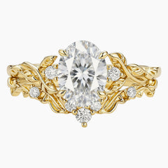 Everlasting Interlocking Oval Moissanite Estate Scrollwork Ring Set