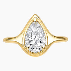 Lumière Poire 2 Carat Pear Cut Moissanite Ring