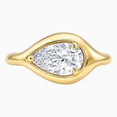 Lumière Poire 2 Carat Horizontal Pear Cut Moissanite Ring