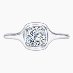 Éclat Lumière 1 Carat Cushion Cut Moissanite Ring