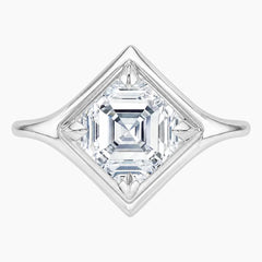 Lumière Éternel 1 Carat Asscher Cut Moissanite Solitaire Ring
