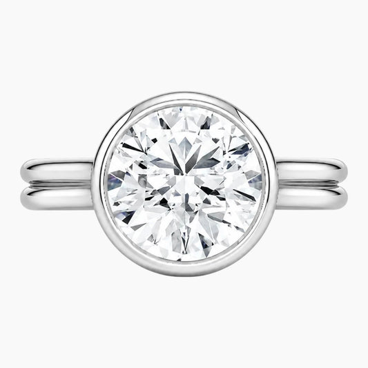 Aurelia Lumière 2 Carat Round Cut Moissanite Double Band Ring