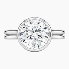 Aurelia Lumière 2 Carat Round Cut Moissanite Double Band Ring