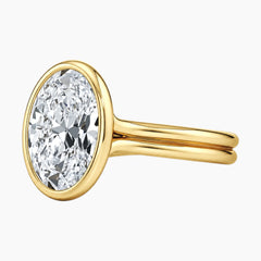 Aurelia Lumière 2 Carat Oval Cut Moissanite Double Band Ring