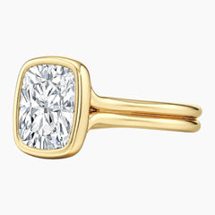 Aurelia Lumière 2 Carat Elongated Cushion Cut Moissanite Double Band Ring