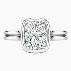 Aurelia Lumière 2 Carat Elongated Cushion Cut Moissanite Double Band Ring