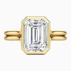 Aurelia Lumière 2 Carat Emerald Cut Moissanite Double Band Ring