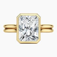 Aurelia Lumière 2 Carat Radiant Cut Moissanite Double Band Ring