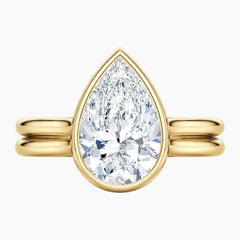 Aurelia Lumière 2 Carat Pear Cut Moissanite Double Band Ring