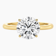 Amélie Écla 3 Carat Round Cut Moissanite Hidden Halo Tapered Shank Ring
