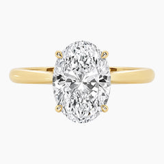 Amélie Écla 2 Carat Oval Cut Moissanite Hidden Halo Tapered Shank Ring