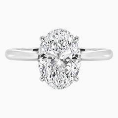Amélie Écla 2 Carat Oval Cut Moissanite Hidden Halo Tapered Shank Ring