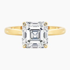Amélie Écla 2.5 Carat Asscher Cut Moissanite Hidden Halo Tapered Shank Ring