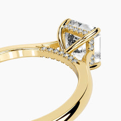 Amélie Écla 2.5 Carat Asscher Cut Moissanite Hidden Halo Tapered Shank Ring